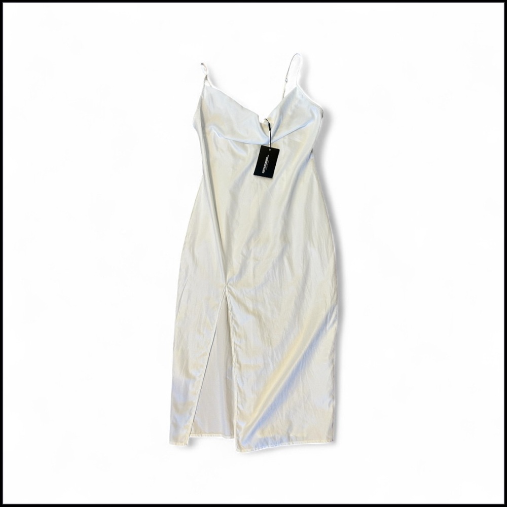 NWT Pretty Little Thing white cowl neck strappy midi dress - Picture 2 of 9